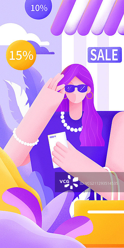 时尚女性购物图片素材