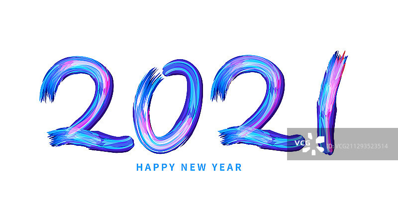 2021新年数字艺术字符号的插画图片素材