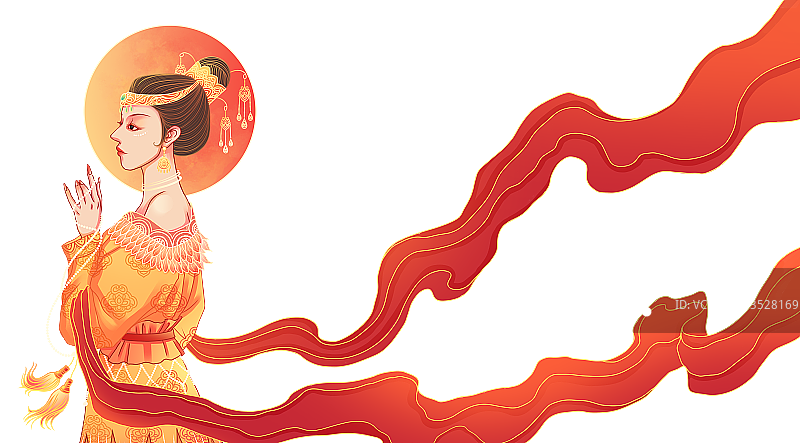 中国风服饰的女人图片素材
