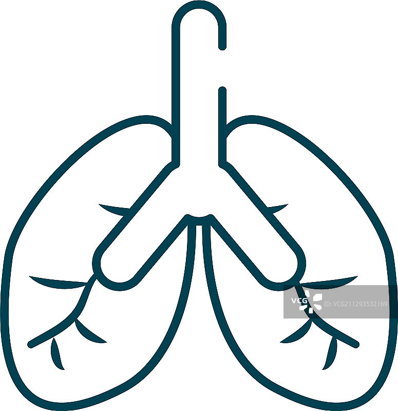 线条风格肺部图标图片素材