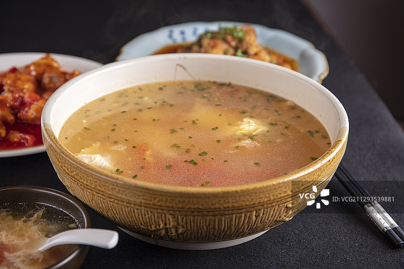 番茄蛋汤图片素材