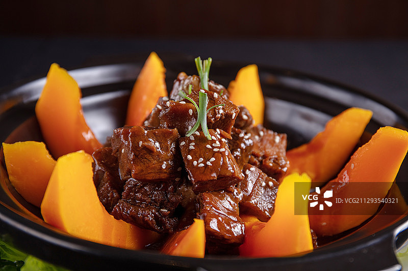 南瓜烧牛肉图片素材