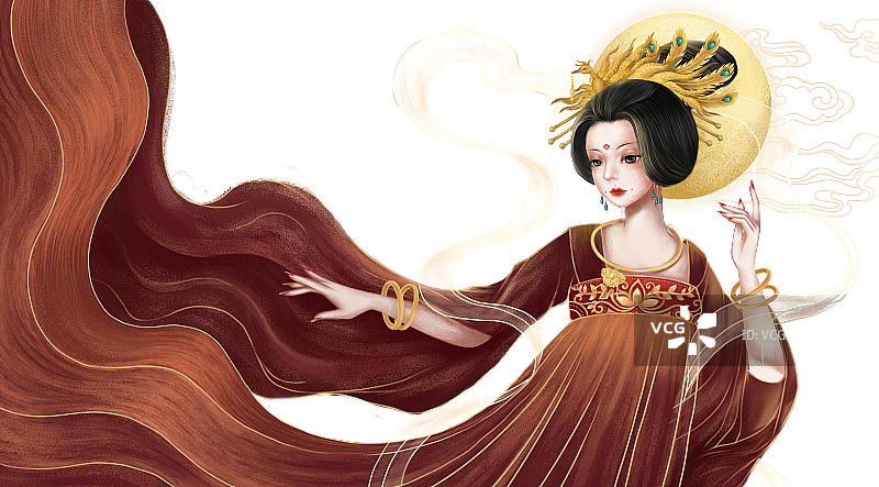 穿着古典服饰的女人图片素材