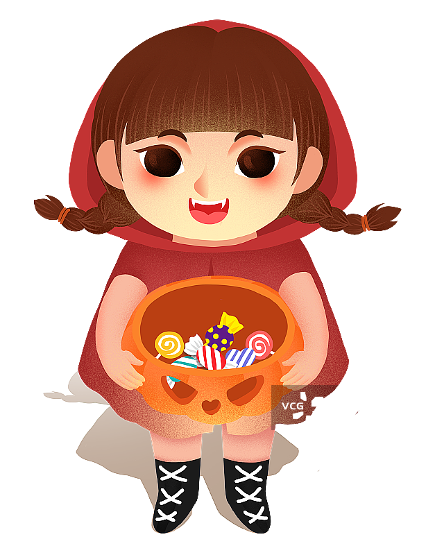 万圣节要糖果吃的女孩图片素材