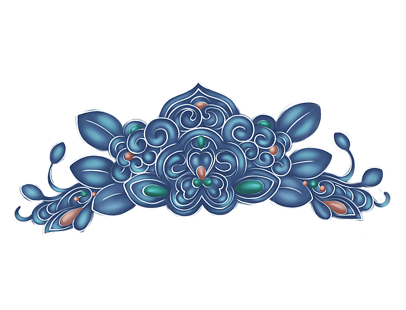 蓝色古典头饰图片素材