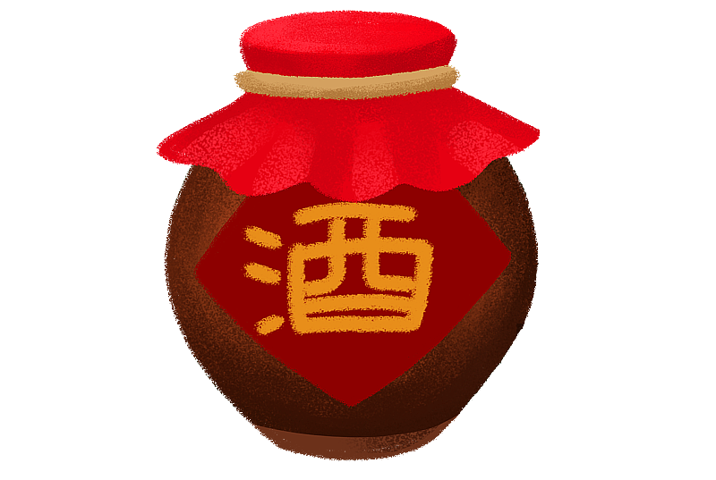 用红布封口的酒瓶图片素材