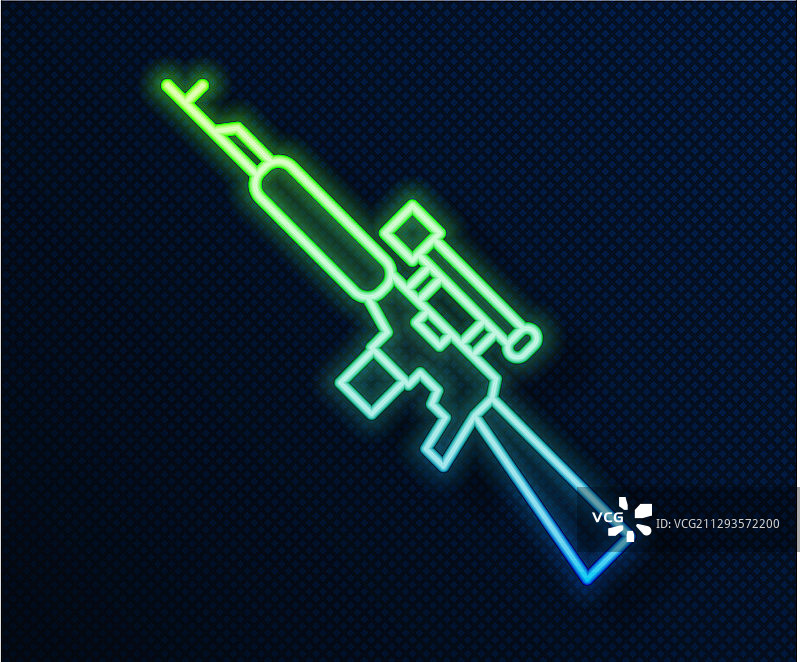 带瞄准镜的霓虹灯狙击步枪图标图片素材