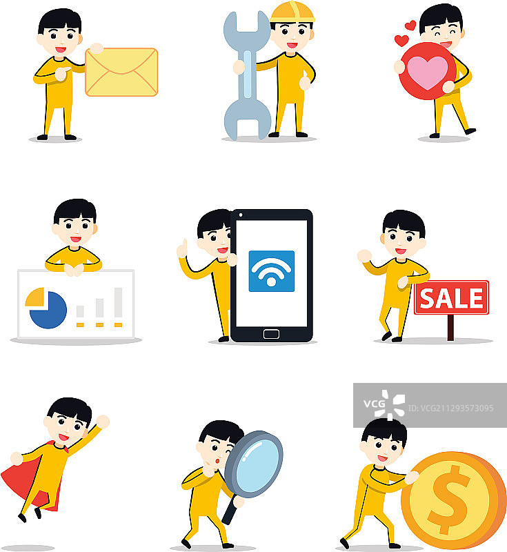 穿着李小龙黄色服装的男性角色图片素材