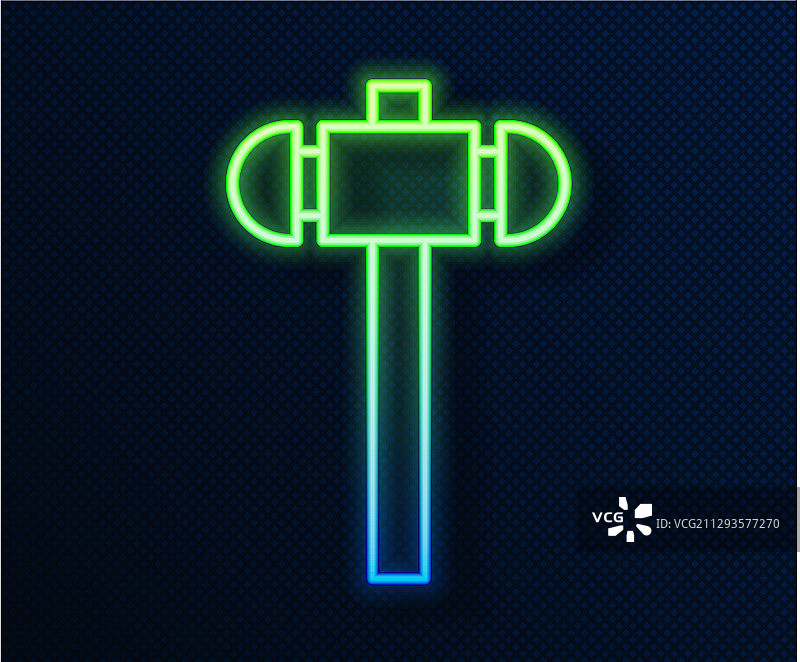 发光霓虹灯大锤图标图片素材