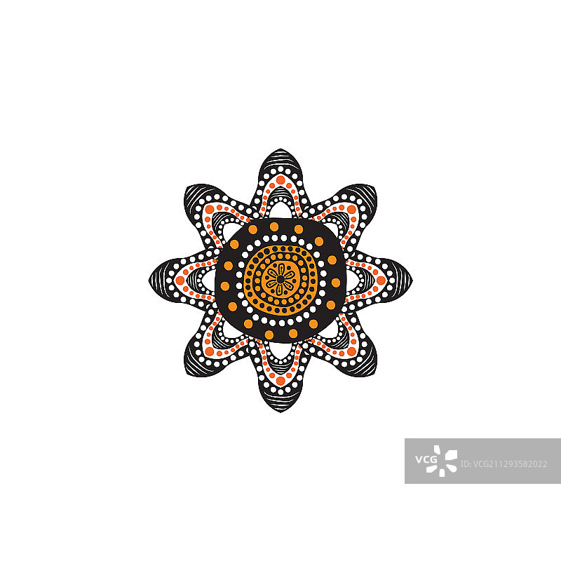 原住民艺术点画图标标志设计图片素材