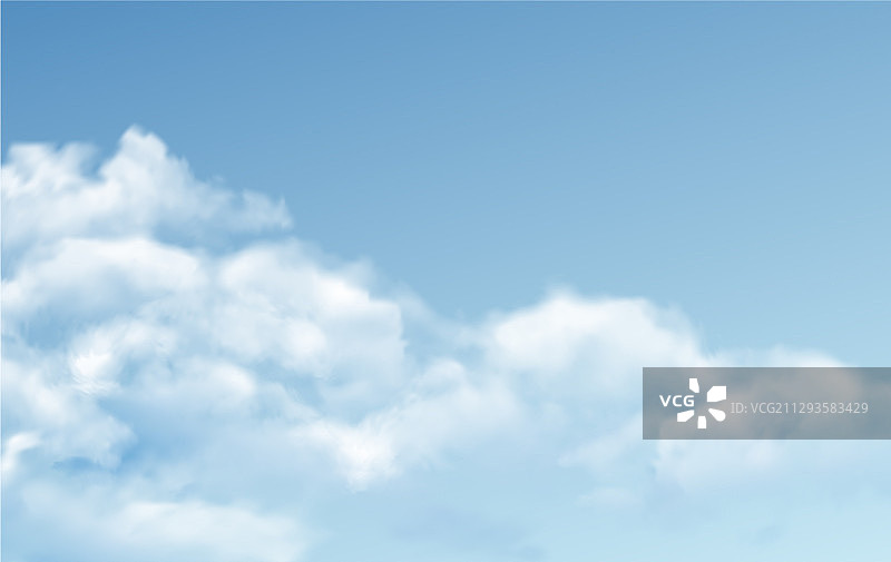 蓝色背景上的透明云朵图片素材