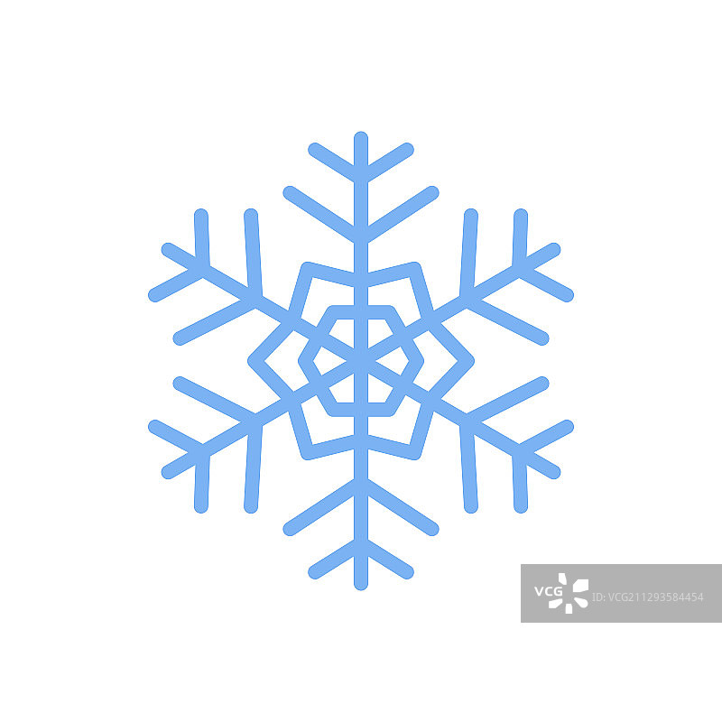 红色背景上的孤立雪花图标图片素材