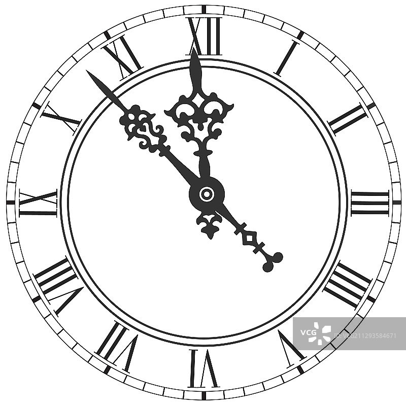 带罗马数字的优雅钟面图片素材