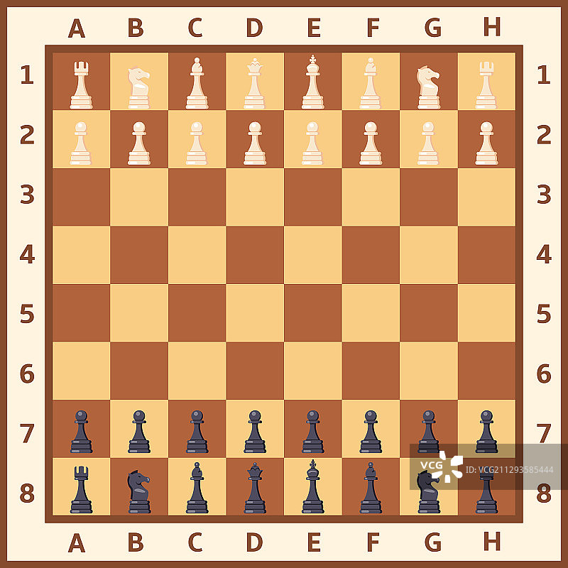 带有黑白棋子的国际象棋棋盘图片素材