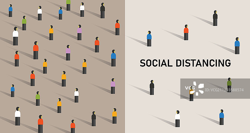 预防新冠病毒的社交距离图片素材