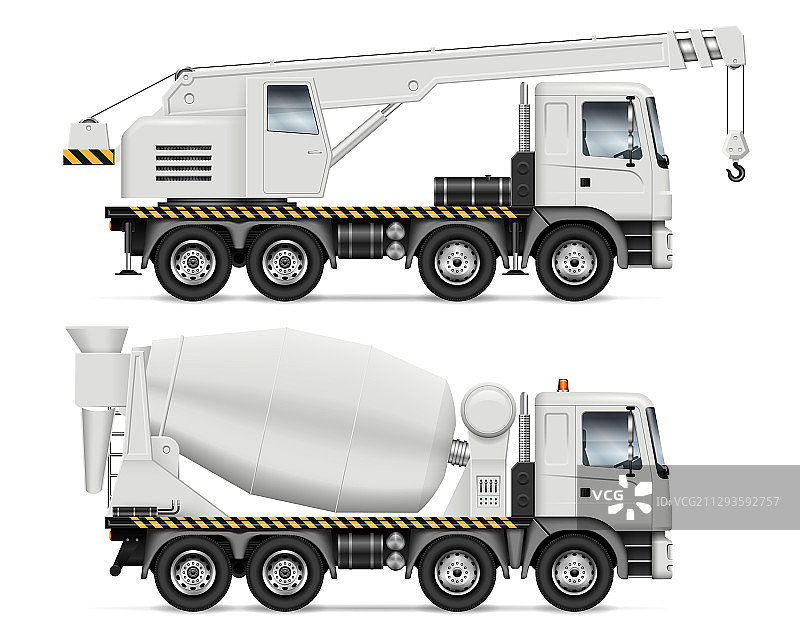 起重机和搅拌车图片素材