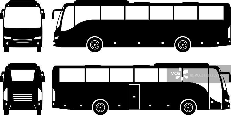 长途汽车黑色图标图片素材