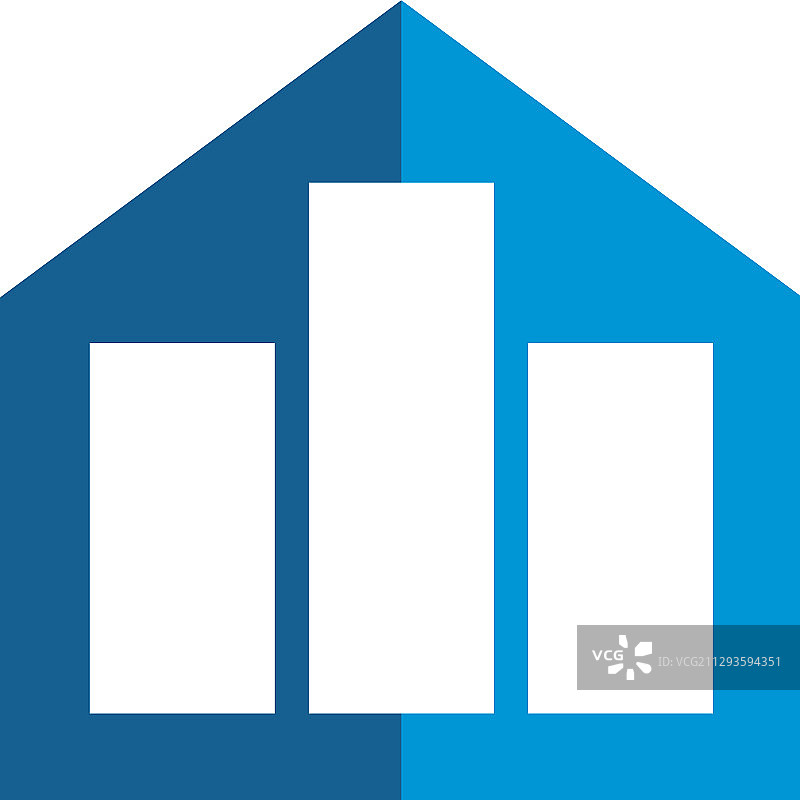 蓝色房屋金融Logo模板设计（EPS 10）图片素材