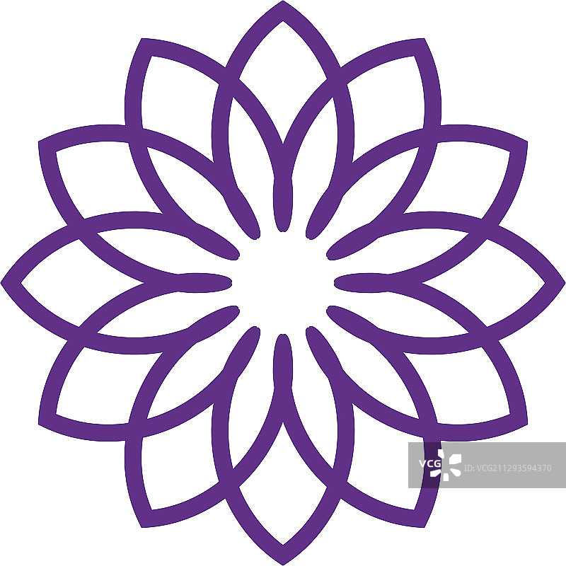 紫色花卉装饰Logo设计模板图片素材