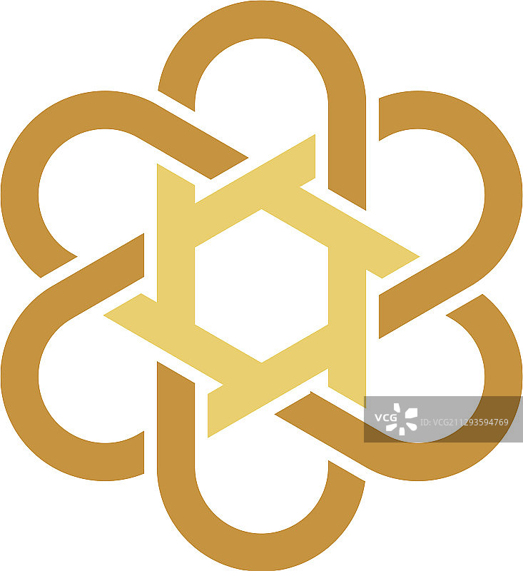 金色星星花朵标志模板设计EPS 10图片素材