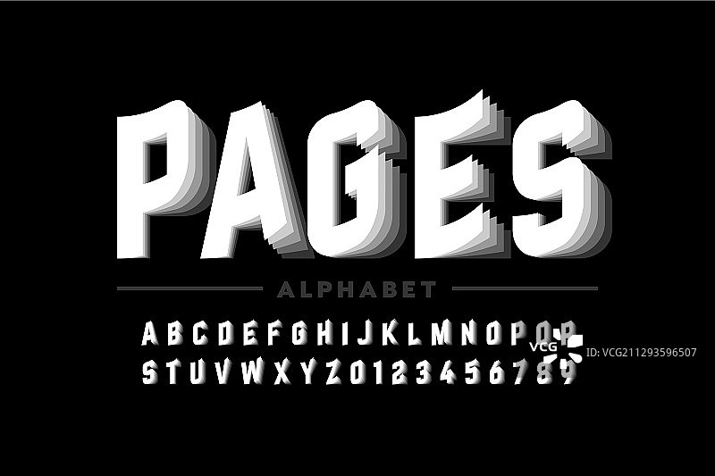 翻页效果字体图片素材