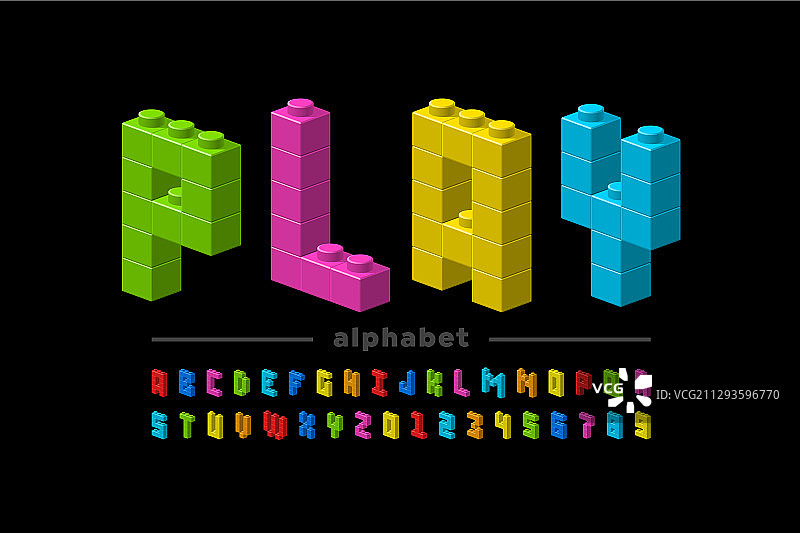 塑料积木字体图片素材