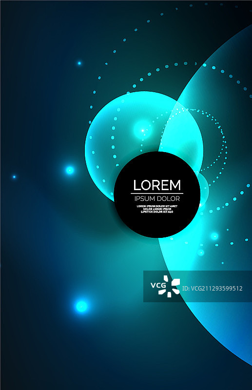 霓虹灯闪闪发光透明发光的圆与光图片素材