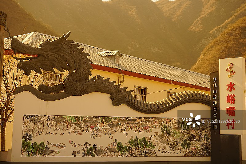 《墙头龙》 摄-京西古村落图片素材