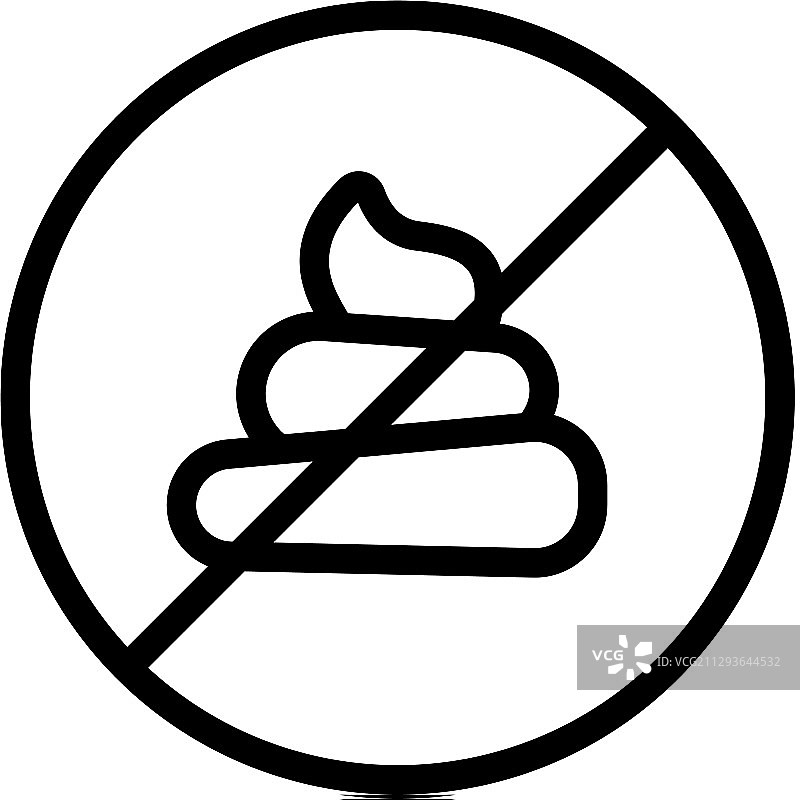 禁止排泄图标轮廓图片素材