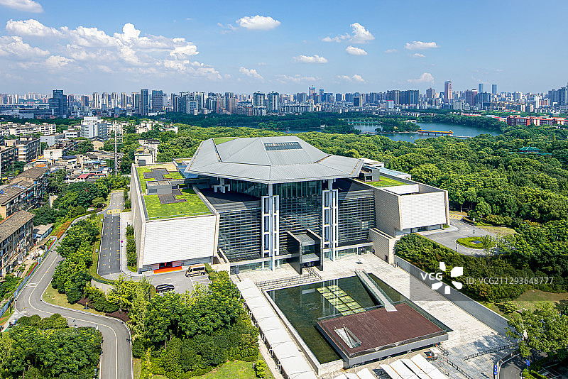 湖南省长沙市省博物馆城市风光日出日落图片素材