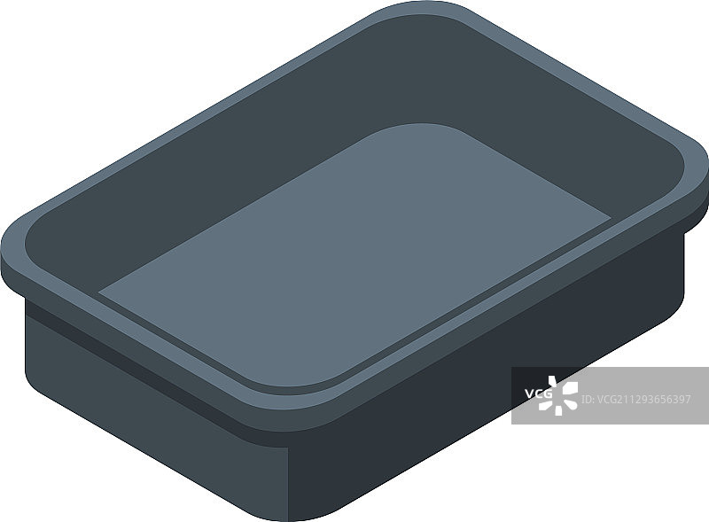 2.5D风格的空黑色容器图标图片素材