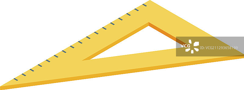 建筑师用角度尺图标2.5D风格图片素材