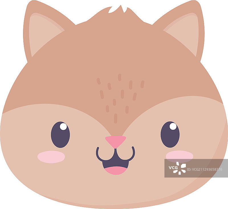 孤立的可爱松鼠脸动物卡通图标图片素材