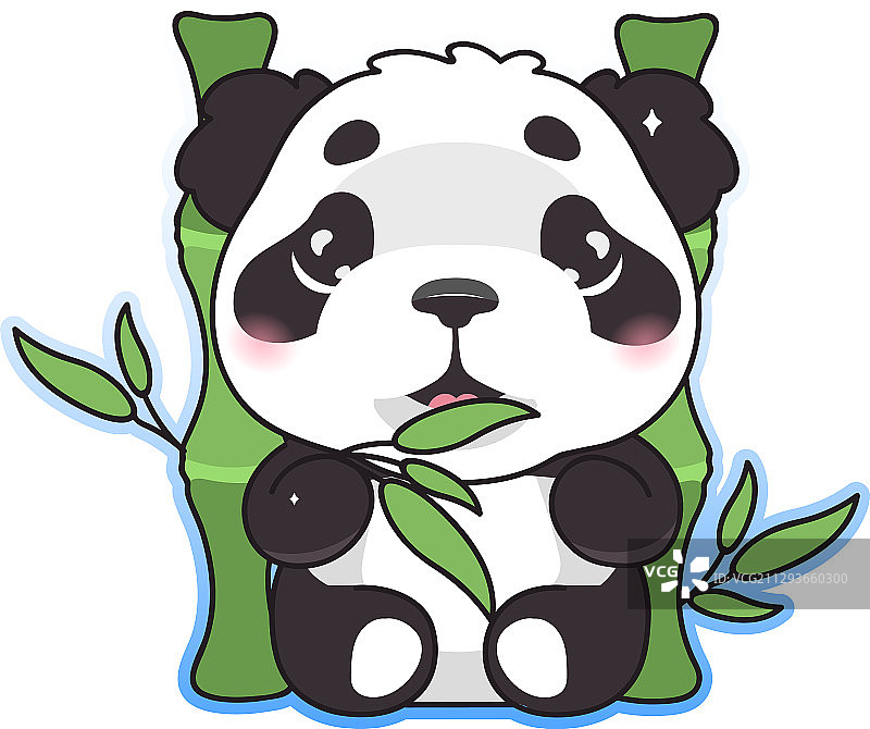 吃竹子的可爱熊猫卡通形象图片素材