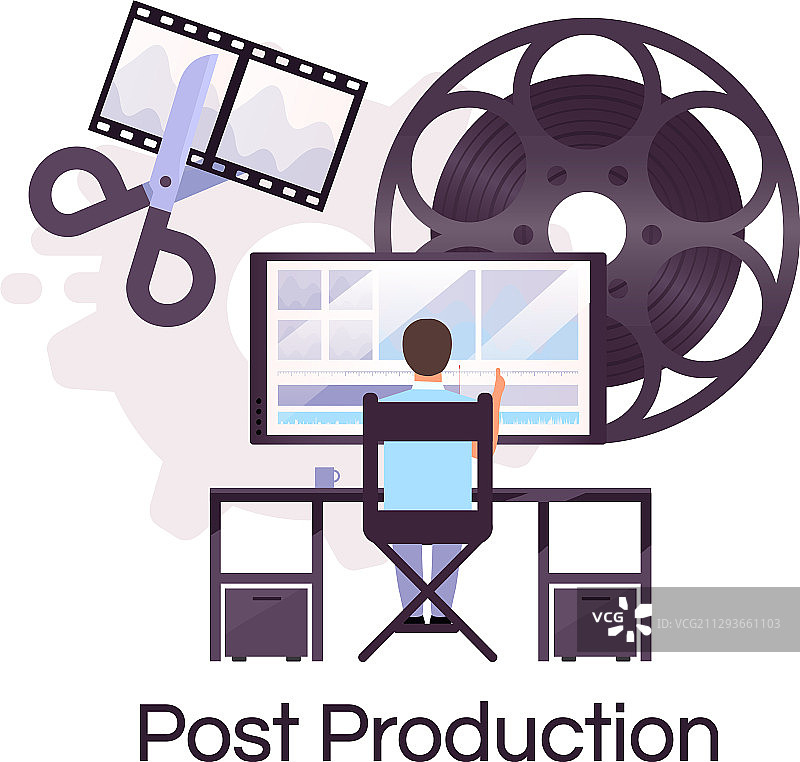 后期制作扁平概念图标摄像图片素材