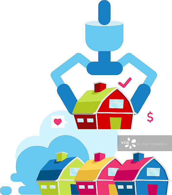 选择房屋居住扁平化比较房产图片素材