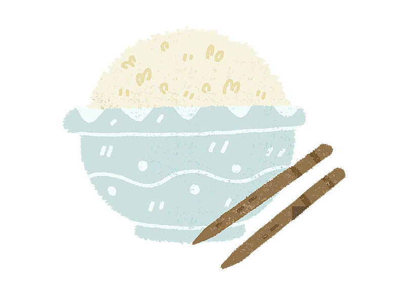 大米米饭筷子日式家庭元素图片素材