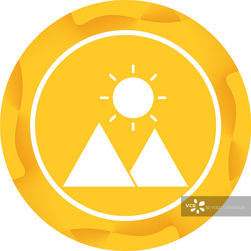 独特的山顶太阳标志符号图片素材