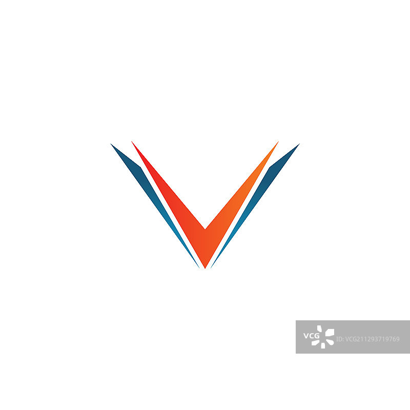 V 字母首字母图标标志设计模板图片素材