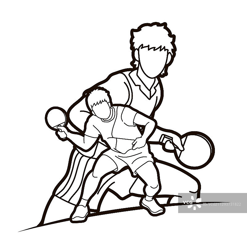 乒乓球运动员比赛瞬间图片素材