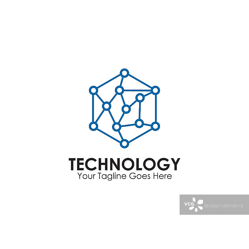 使用电路元件的科技标志设计图片素材