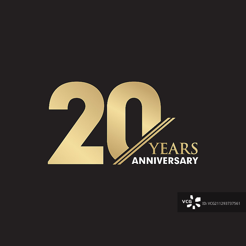 20周年纪念徽标设计模板图片素材