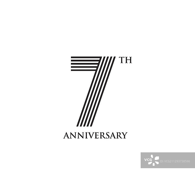 7周年纪念徽标设计模板图片素材