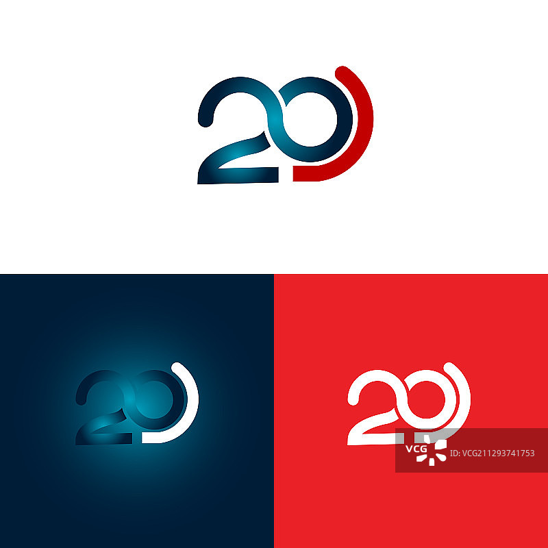 20周年数字排版设计图片素材