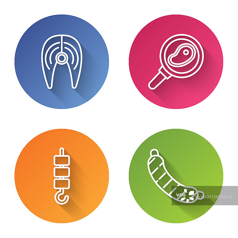 鱼、牛排和煎锅肉组合素材图片素材