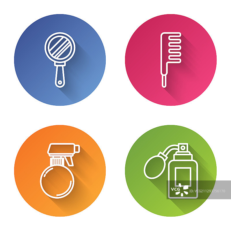 手持镜、发刷和理发师图片素材