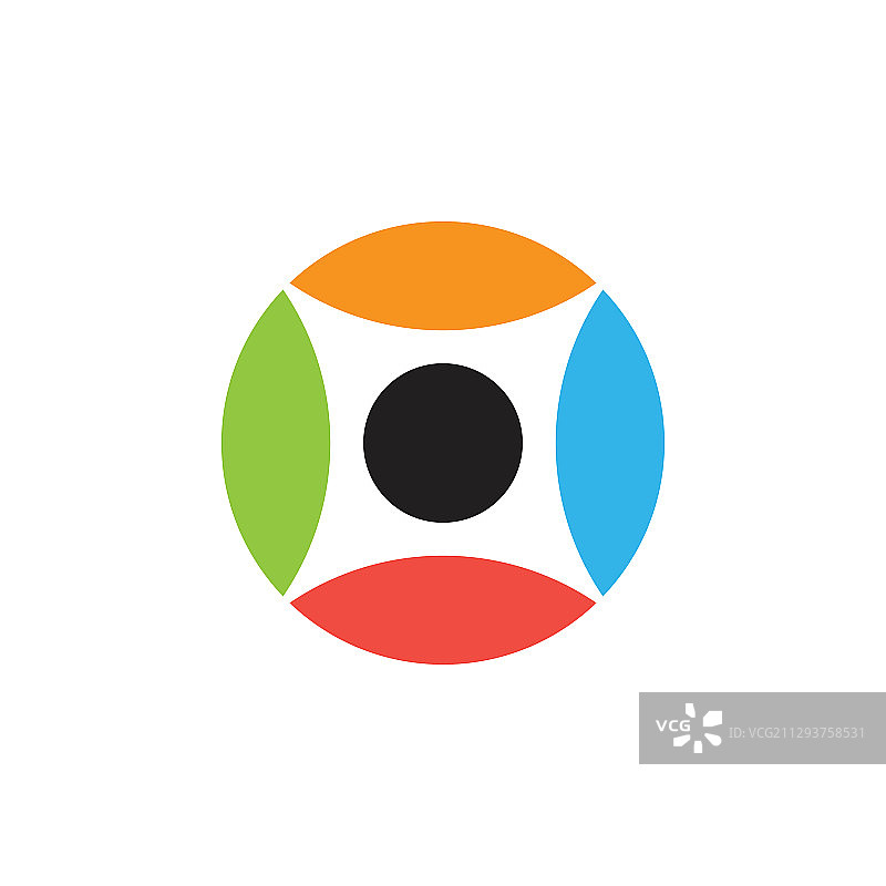 星星抽象曲线圆形几何标志图片素材