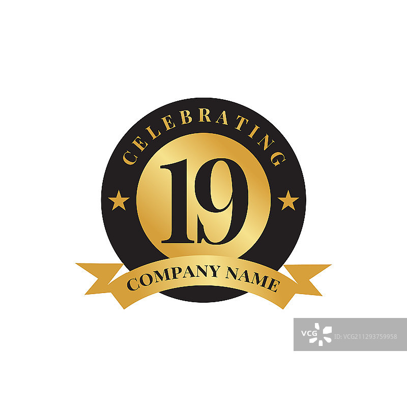 19周年纪念标志设计模板图片素材
