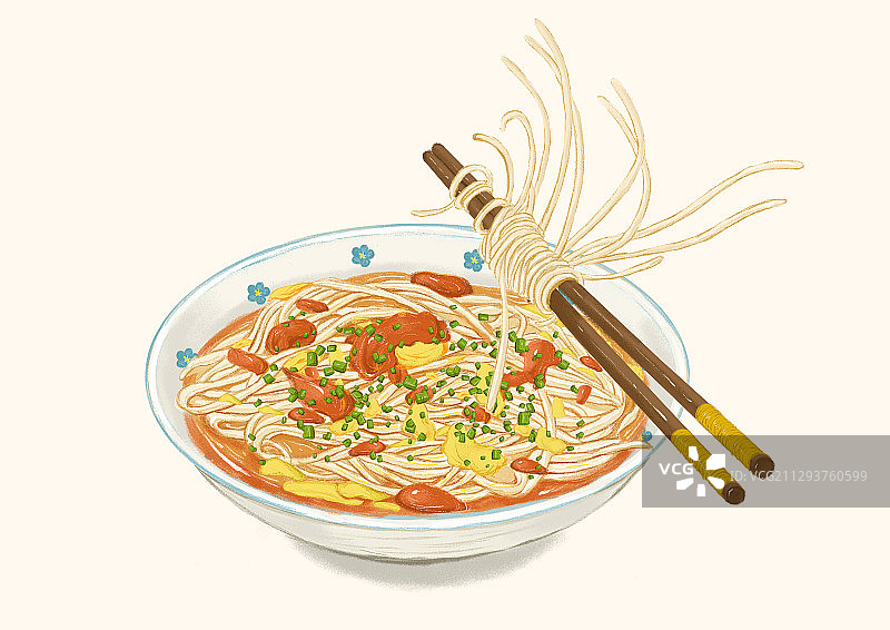 西红柿鸡蛋面图片素材