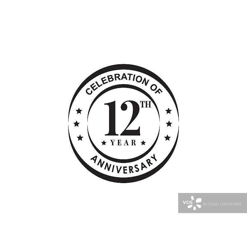 12周年纪念徽标设计模板图片素材